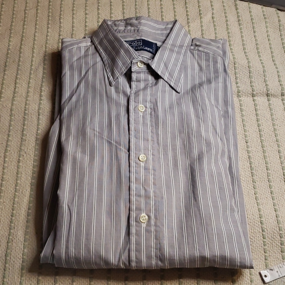 polo Ralph Lauren men's gray/white longsleeve button down large
